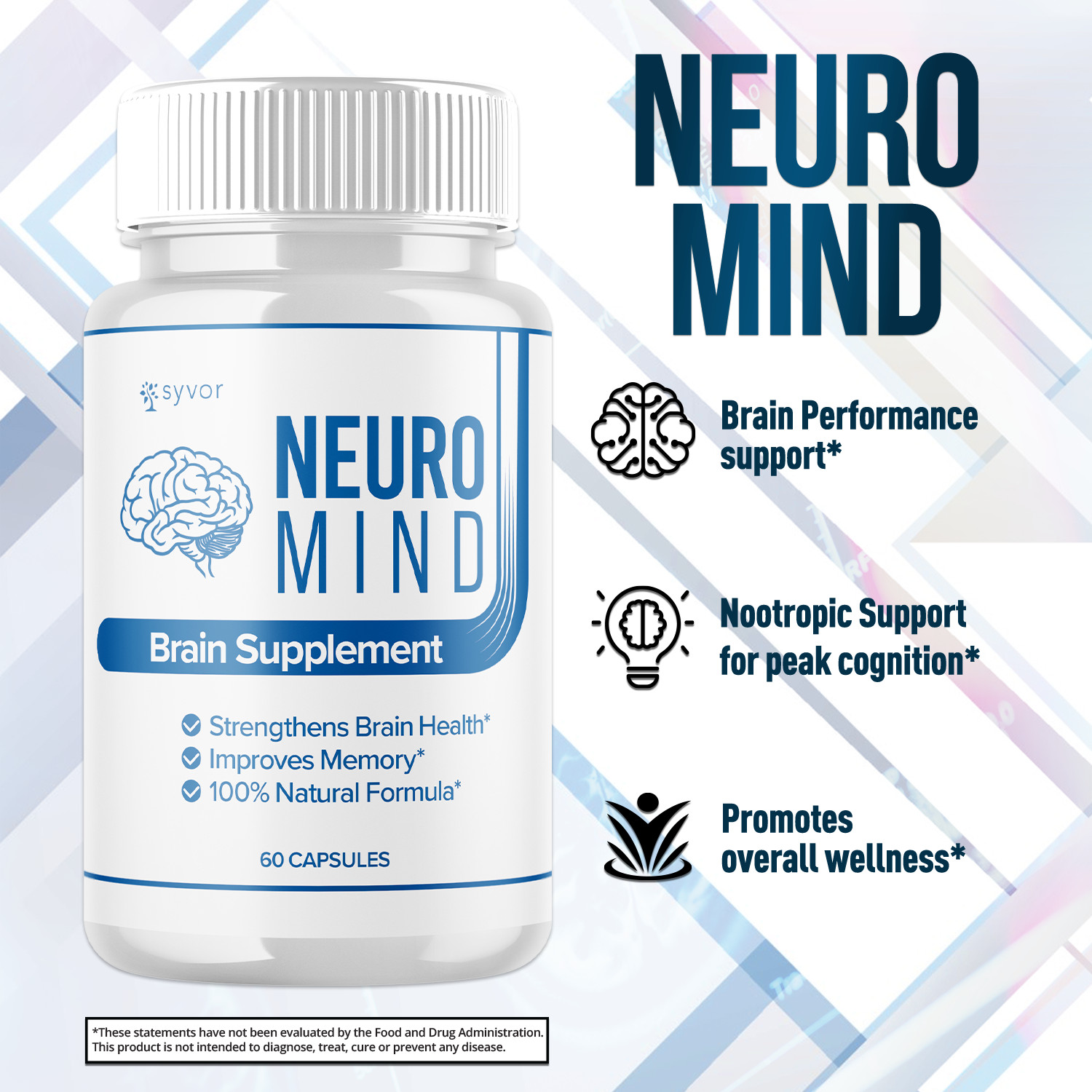 (5 Pack) Neuro Mind Nootropic All Natural Neuro Mind Max Supplement 300 Capsules