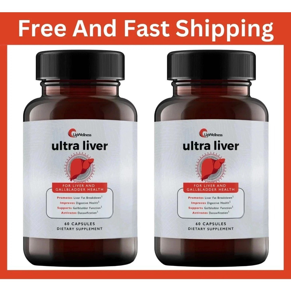 UpWellness Ultra Liver Supplement, Liver & Gallbladder Health Support, 2 Packs