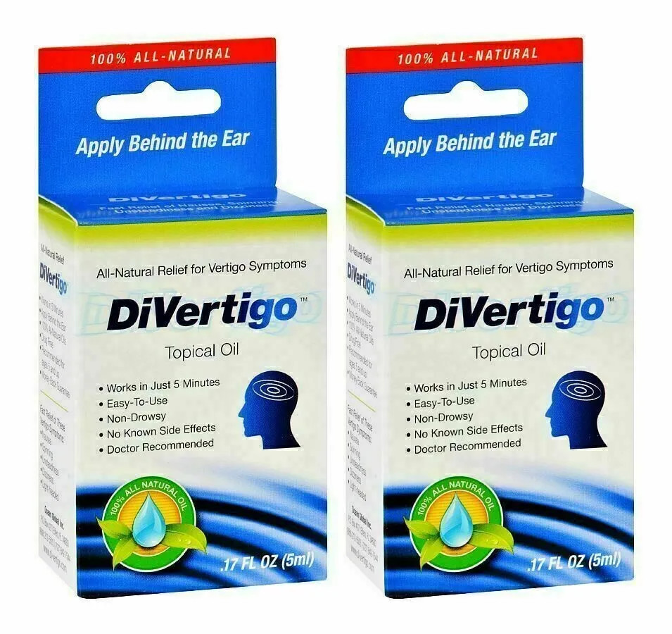 2 Pack (5 ml each) DIVERTIGO TOPICAL OIL VERTIGO RELIEF LIQUID DROPS, EXP. 2028
