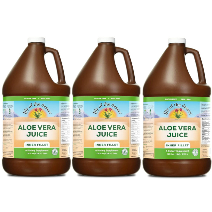 Lily of the Desert Aloe Vera Juice – Inner Fillet 128 fl. oz Each (Pack of 3)