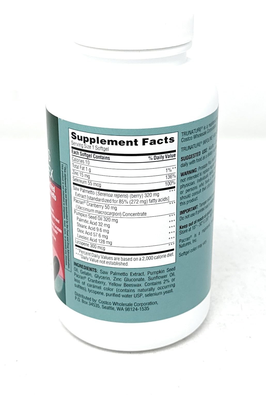 TruNature Prostate Plus Health Complex – Saw Palmetto 250 Count (Pack of 1)