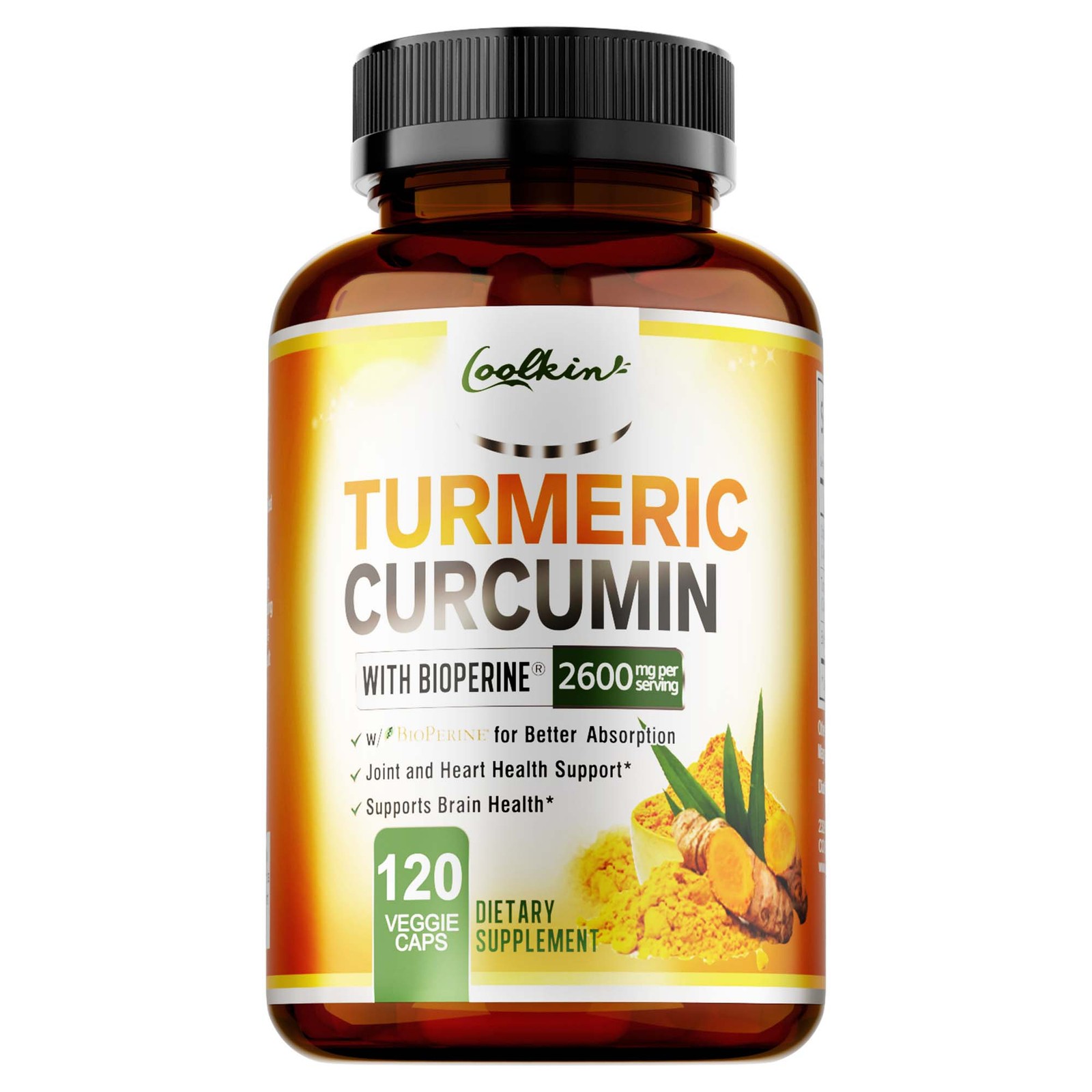 Turmeric Curcumin Highest Potency 95% 2600mg with BioPerine Black Pepper Extract