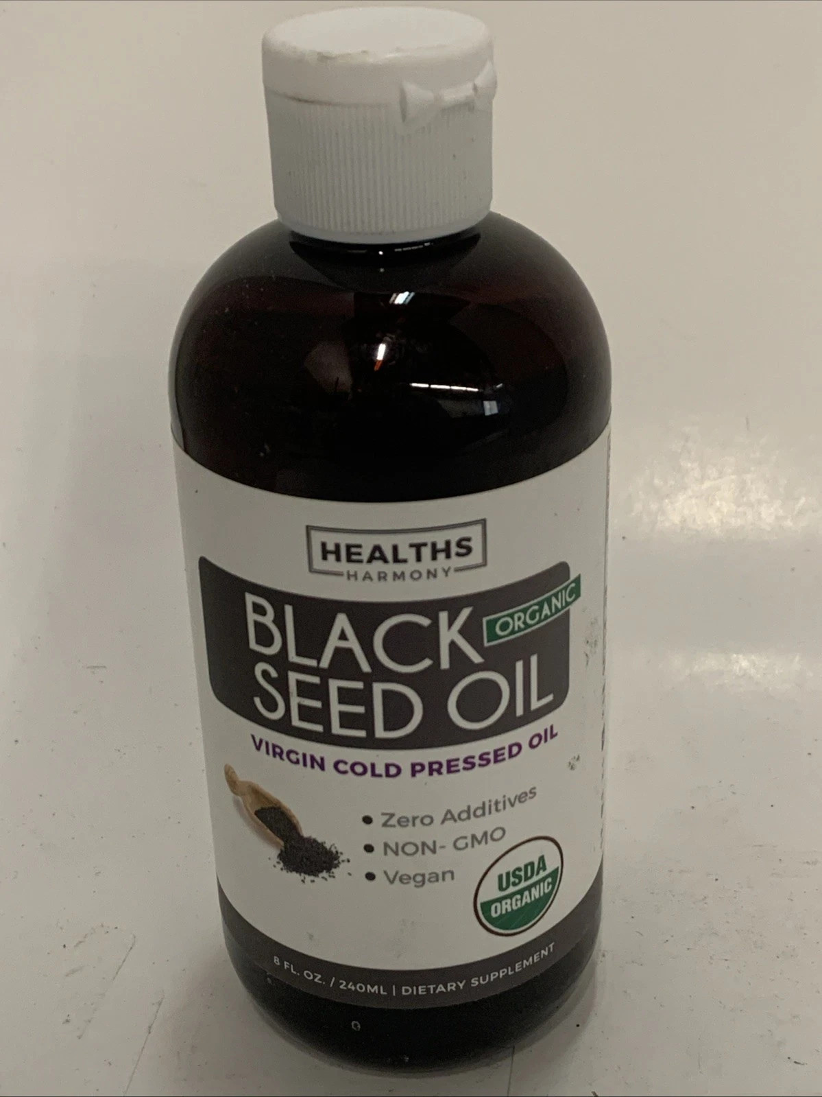 Healths Harmony Black Seed Oil Virgin Cold Pressed 8 Fl Oz BB: 06/27