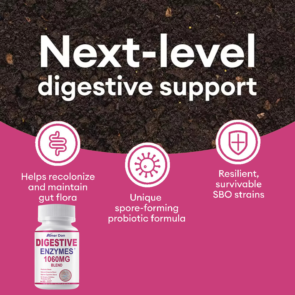 Digestive Enzymes Probiotics & Bromelain 60Pcs Constipation Bloating Gut Relief