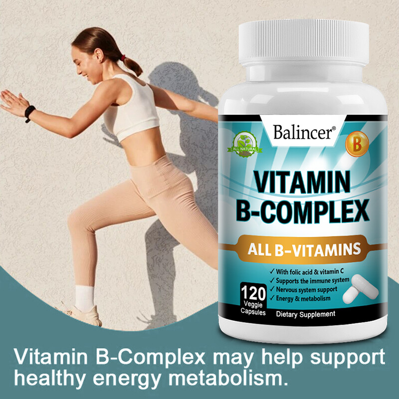 Balincer Vitamin B Complex , 30-120 Capsules with Vitamin C – High Potency