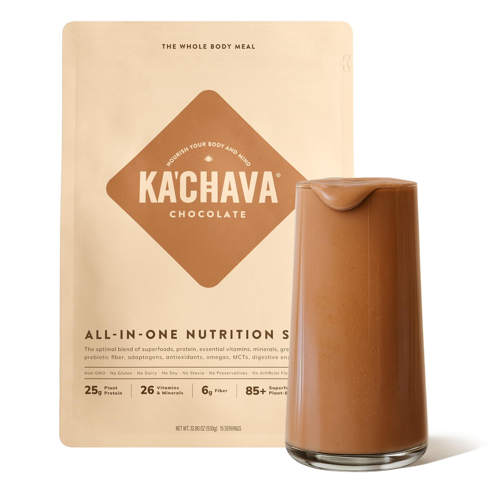 Ka’Chava Whole Body Meal Shake Chocolate 2 lb – Vegan Protein Powder