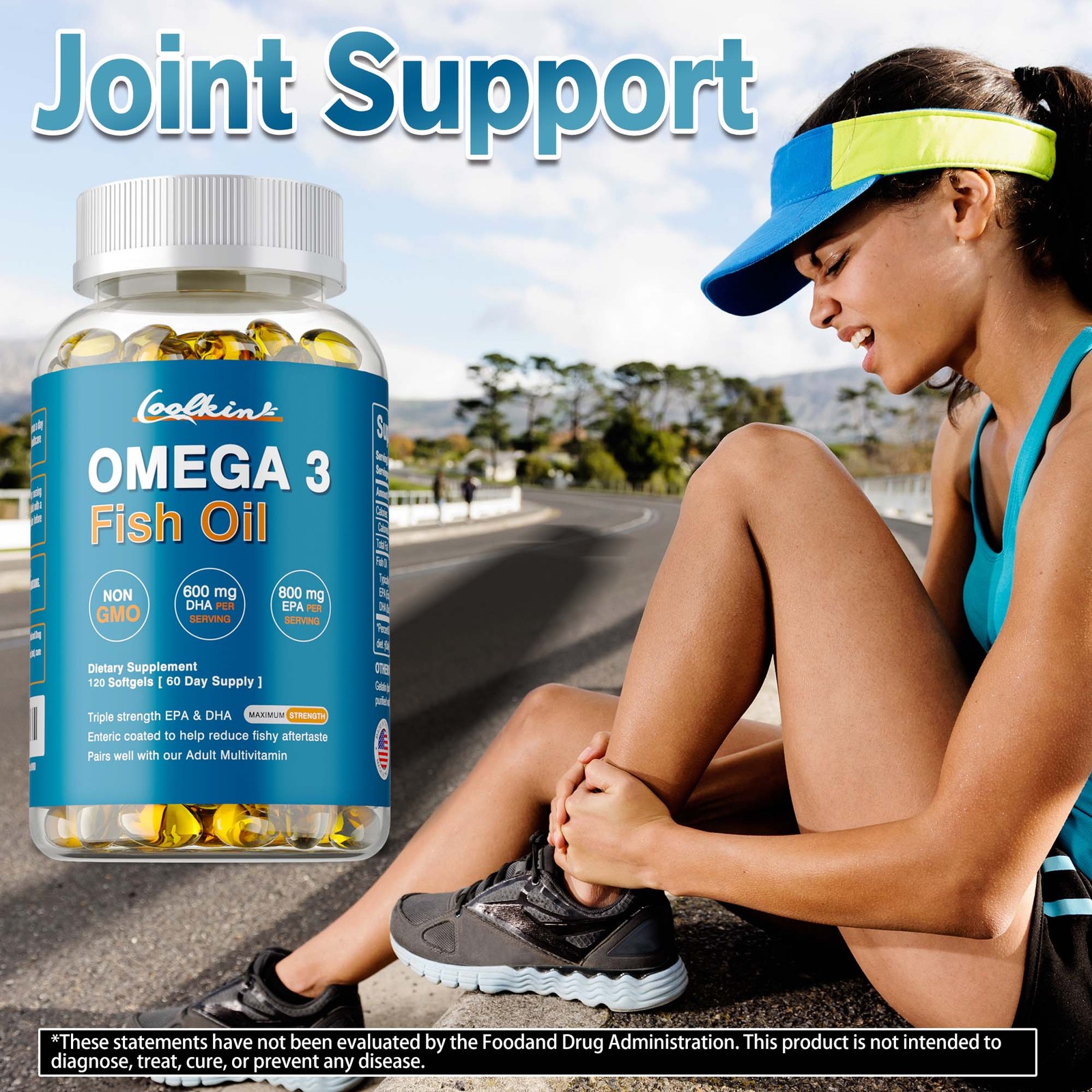 Omega 3 Fish Oil 2000mg – 3x Strength, Highest Potency – EPA & DHA,Joint Support