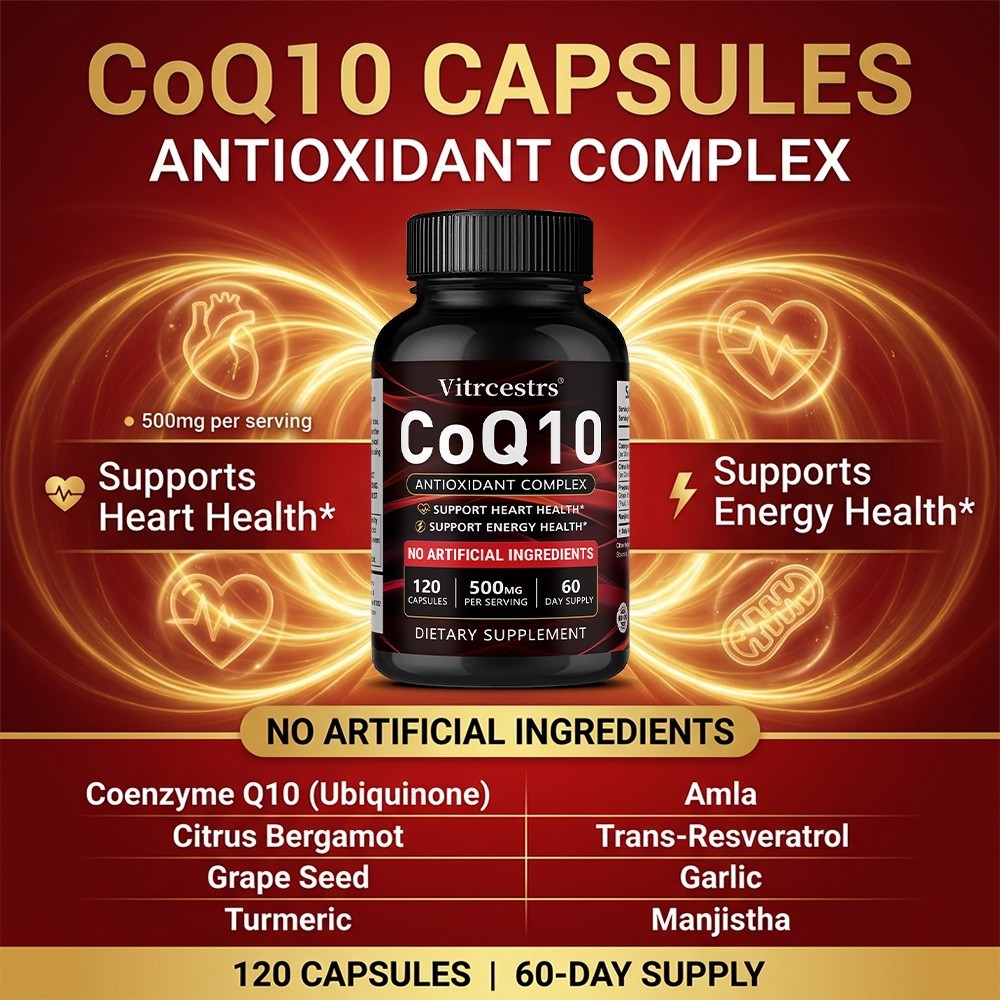 CoQ10 500mg Antioxidant Complex-Supports Heart Health&Cellular Energy 30~120Caps