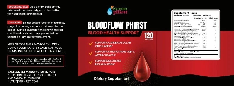 Nutrition pHirst Bloodflow Phirst BLOOD HEALTH SUPPORT Dietary Supplement 120 ct