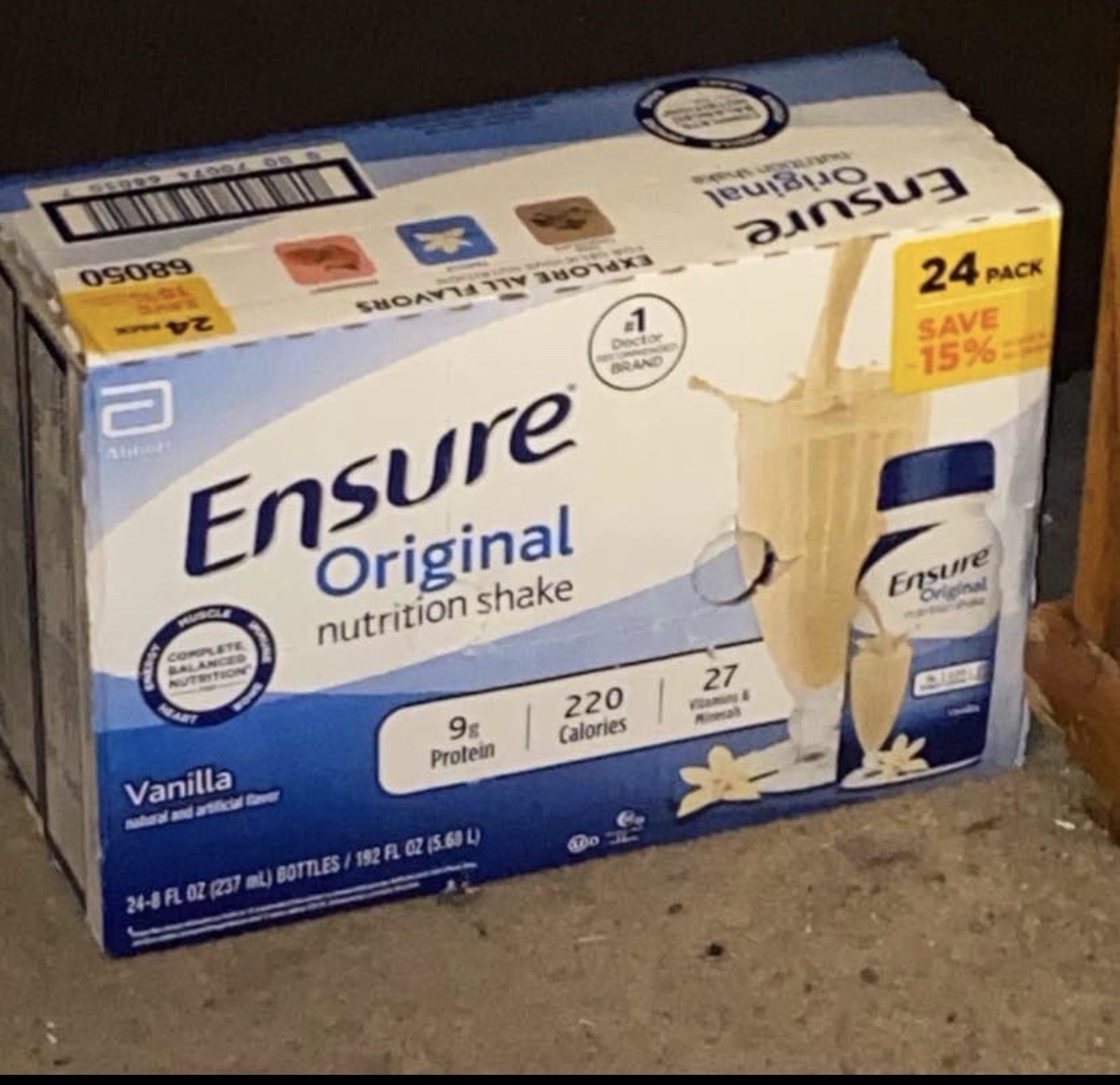 Ensure Original Vanilla Shake Gluten-Free Strength & Energy 24 Pack 8 fl oz