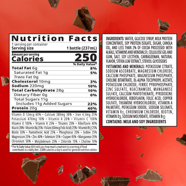 BOOST 20g High Protein Nutritional Drink Shakes, Rich Chocolate, 8 fl oz 24 Pack