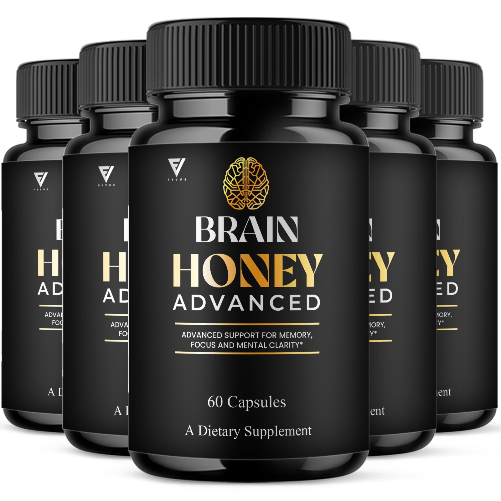 (5 Pack) Brain Honey Advanced Nootropic Supplement, Brain Honey (300 Capsules)