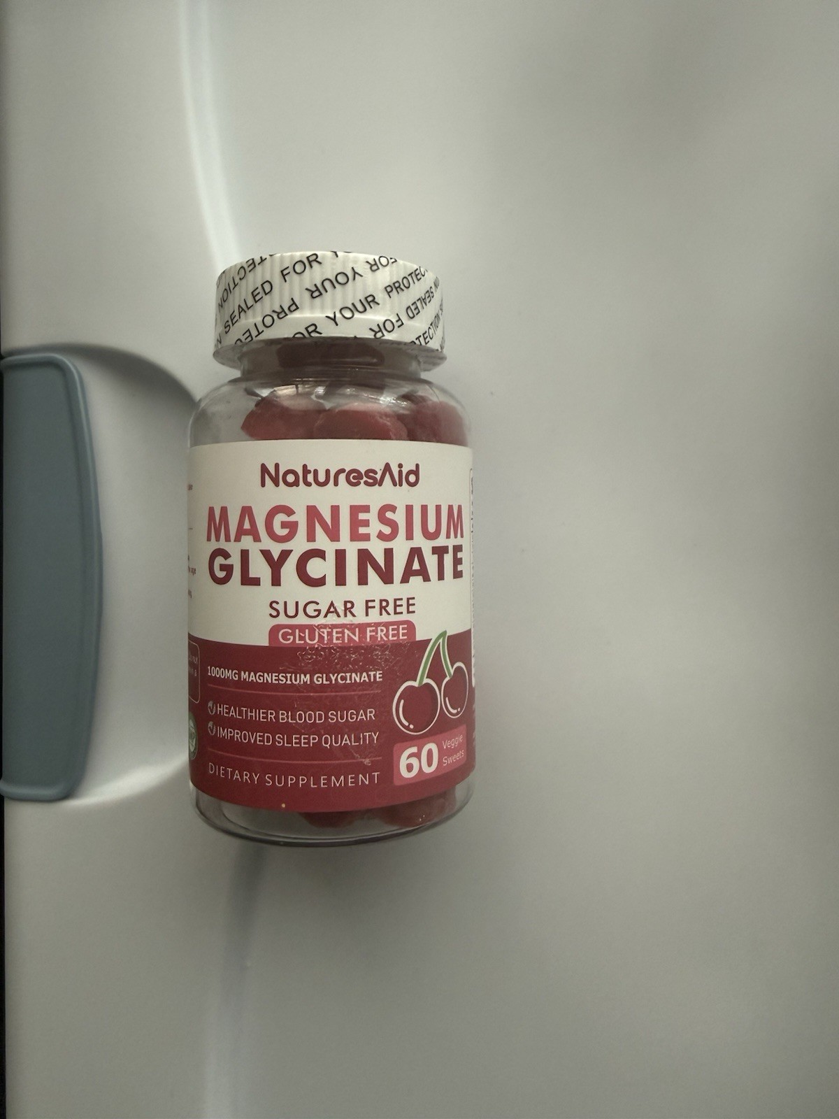 NaturesAid Magnesium Glycinate Gummies Sugar-Free 60 Exp 12/2028