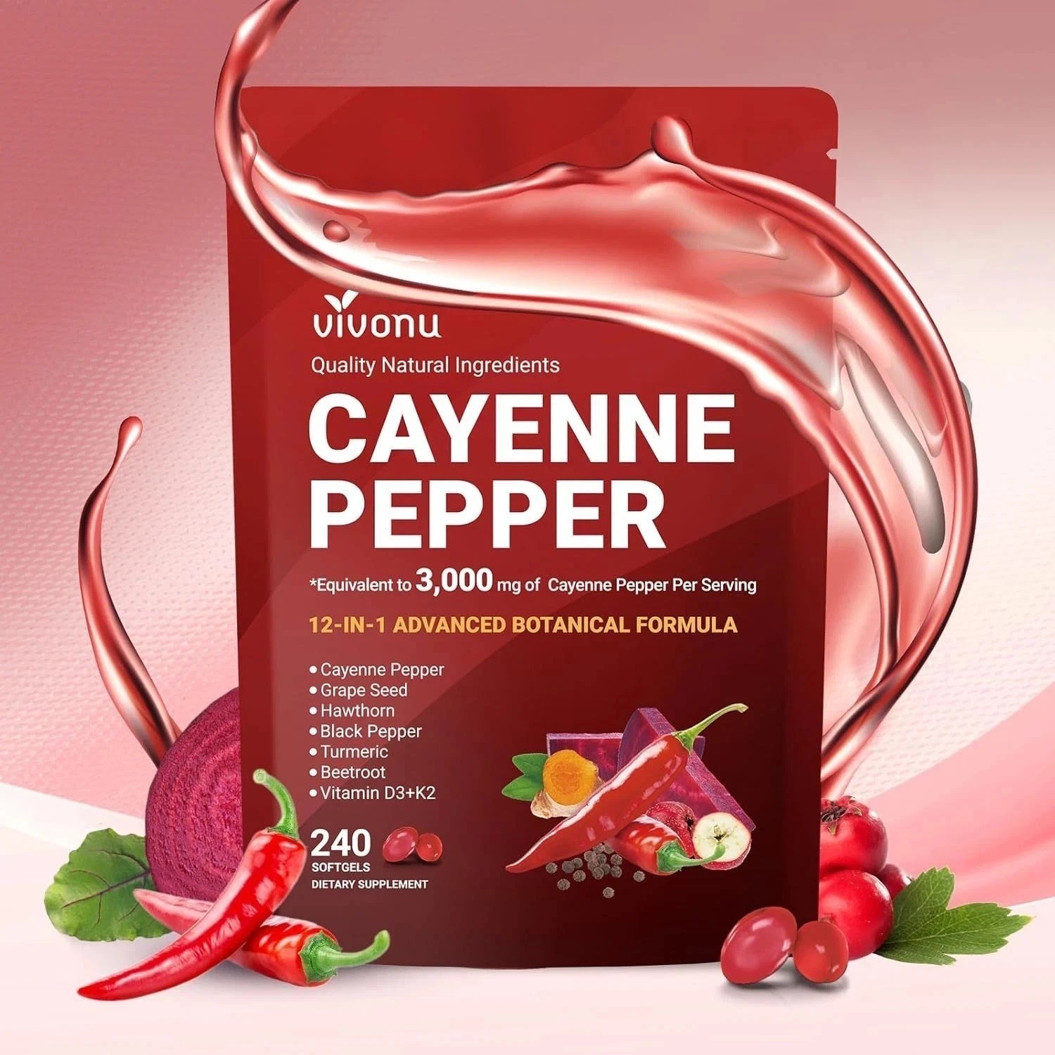 Cayenne Pepper Softgels Supplement – 240 Capsules NEW FREE SHIP – High Quality