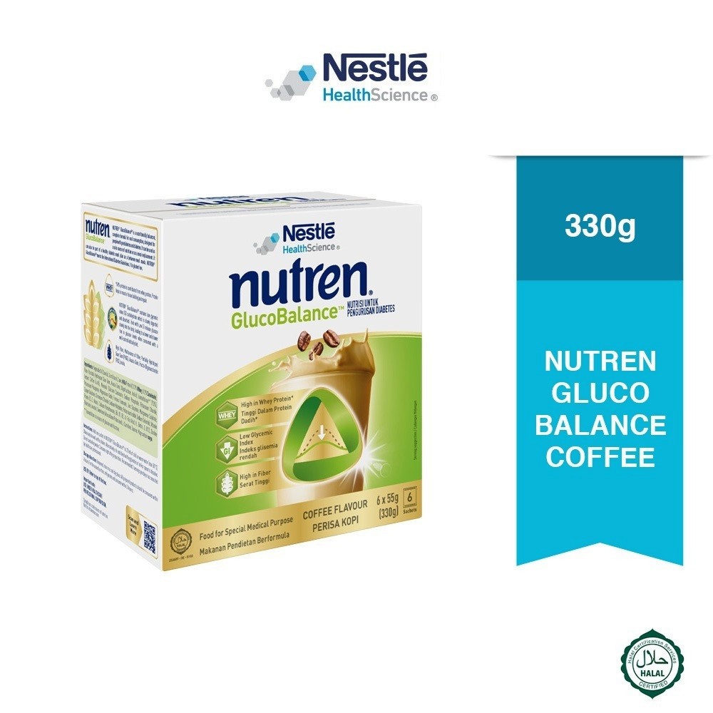 NESTLE Nutren GlucoBalance Coffee Flavour 330g (55g X 6’s) Formula Dietary Food