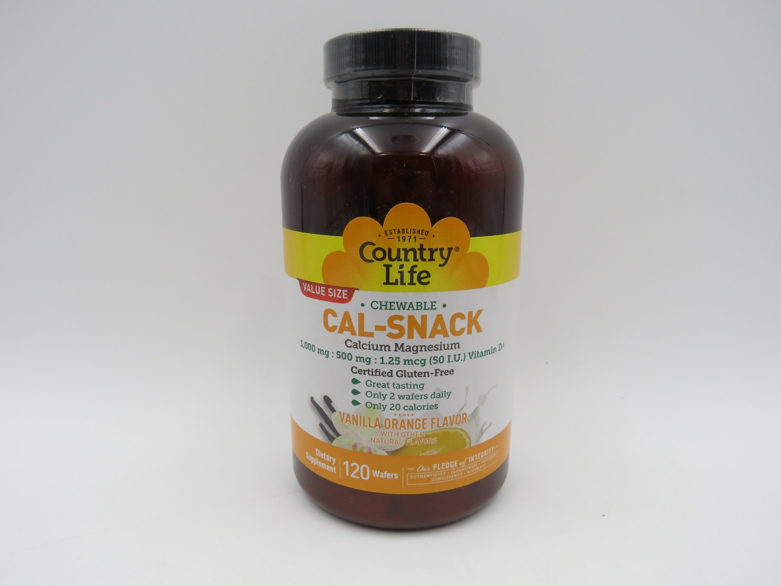 Country Life CalSnack Chewable Calcium Magnesium Supplement wafers NEW EXP 07/29