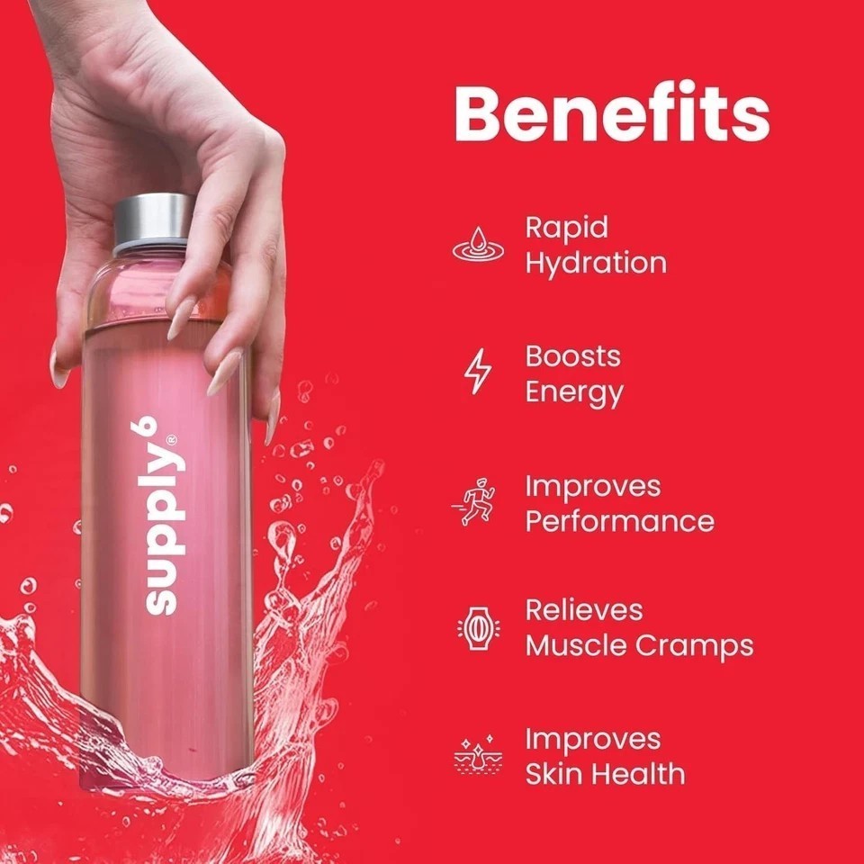 Supply6 Salts | Electrolyte Mix | Zero Added Sugar, (54 Servings, Watermelon) u9