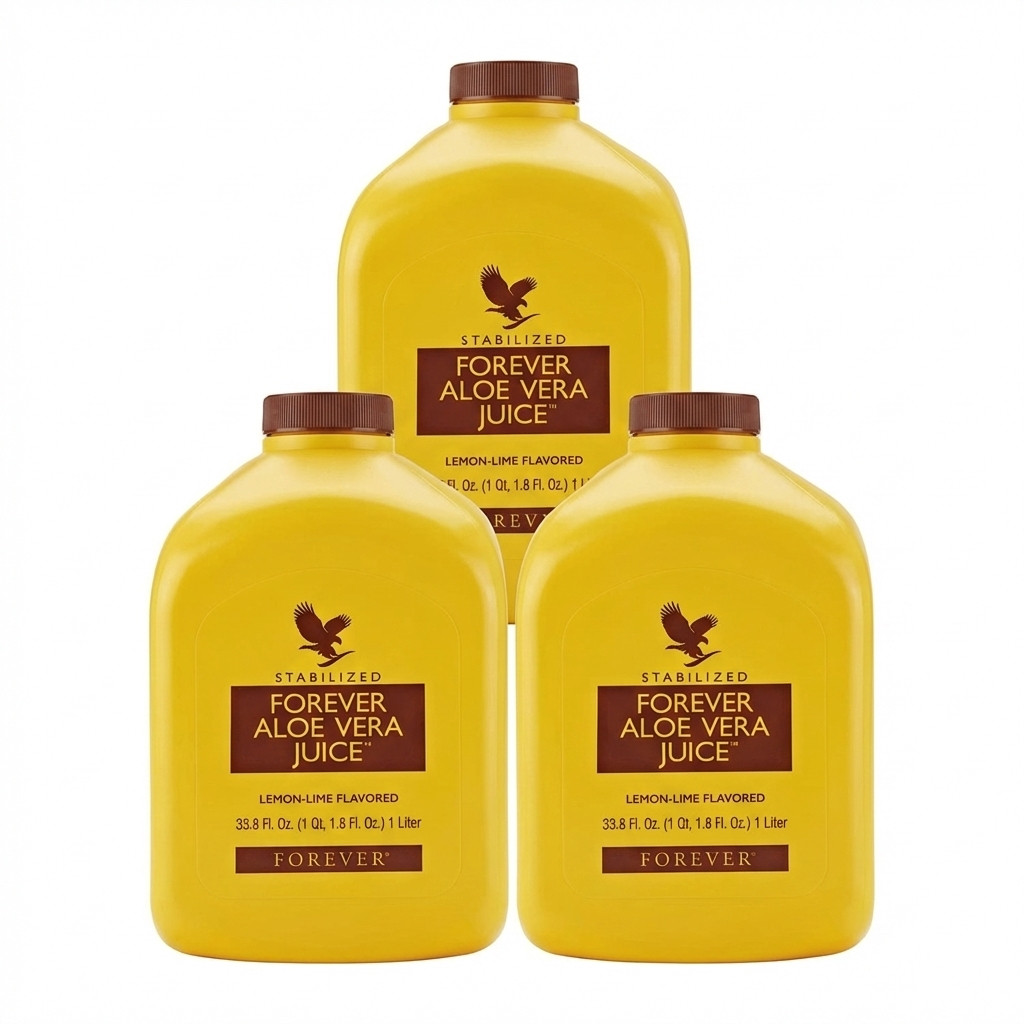 Forever Aloe Vera Gel 3 Pack 33.8oz Bottles HALAL Pure Drink Juice 99.7% NEW