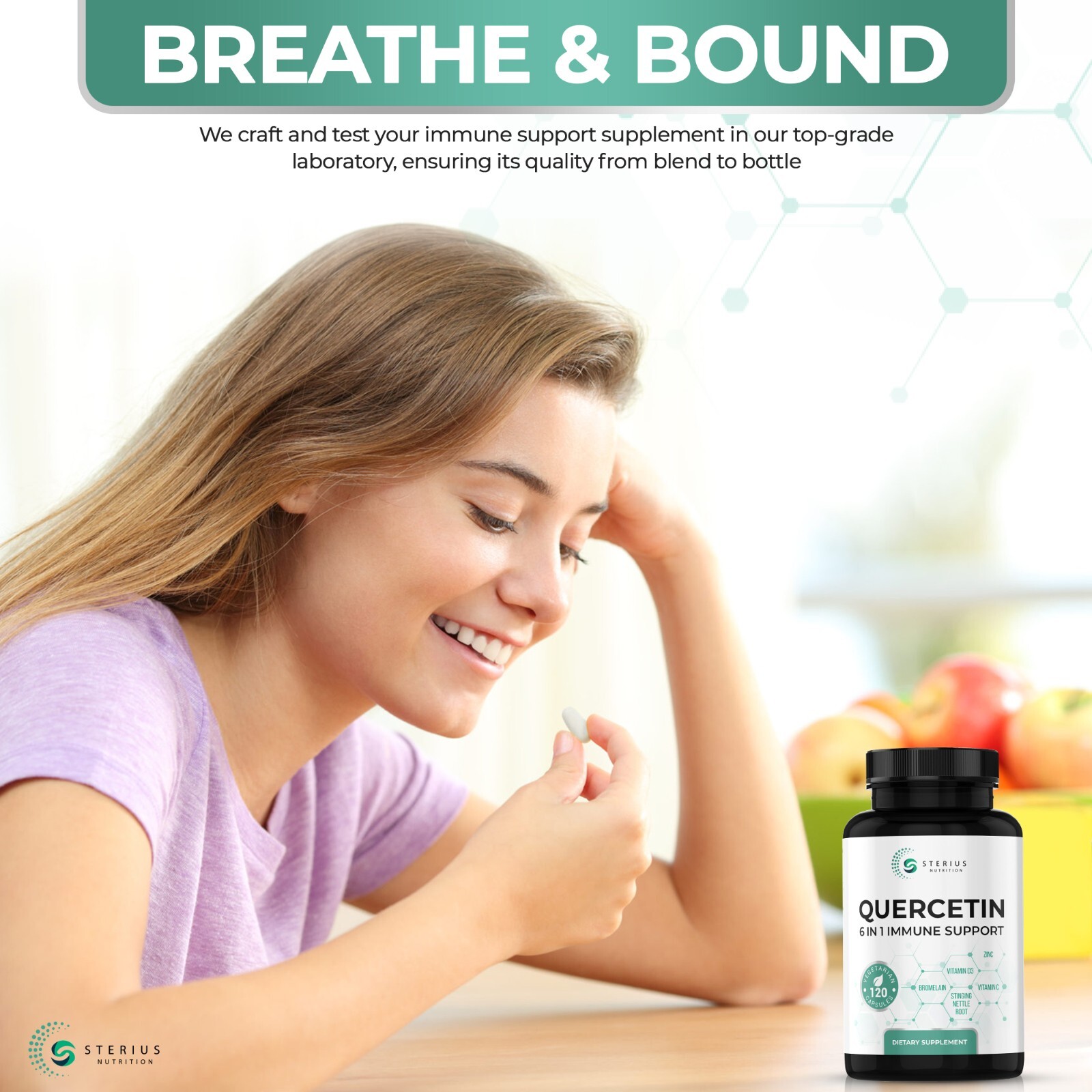 Quercetin with Bromelain, Vitamin C, D, Zinc, Stinging Nettle Root