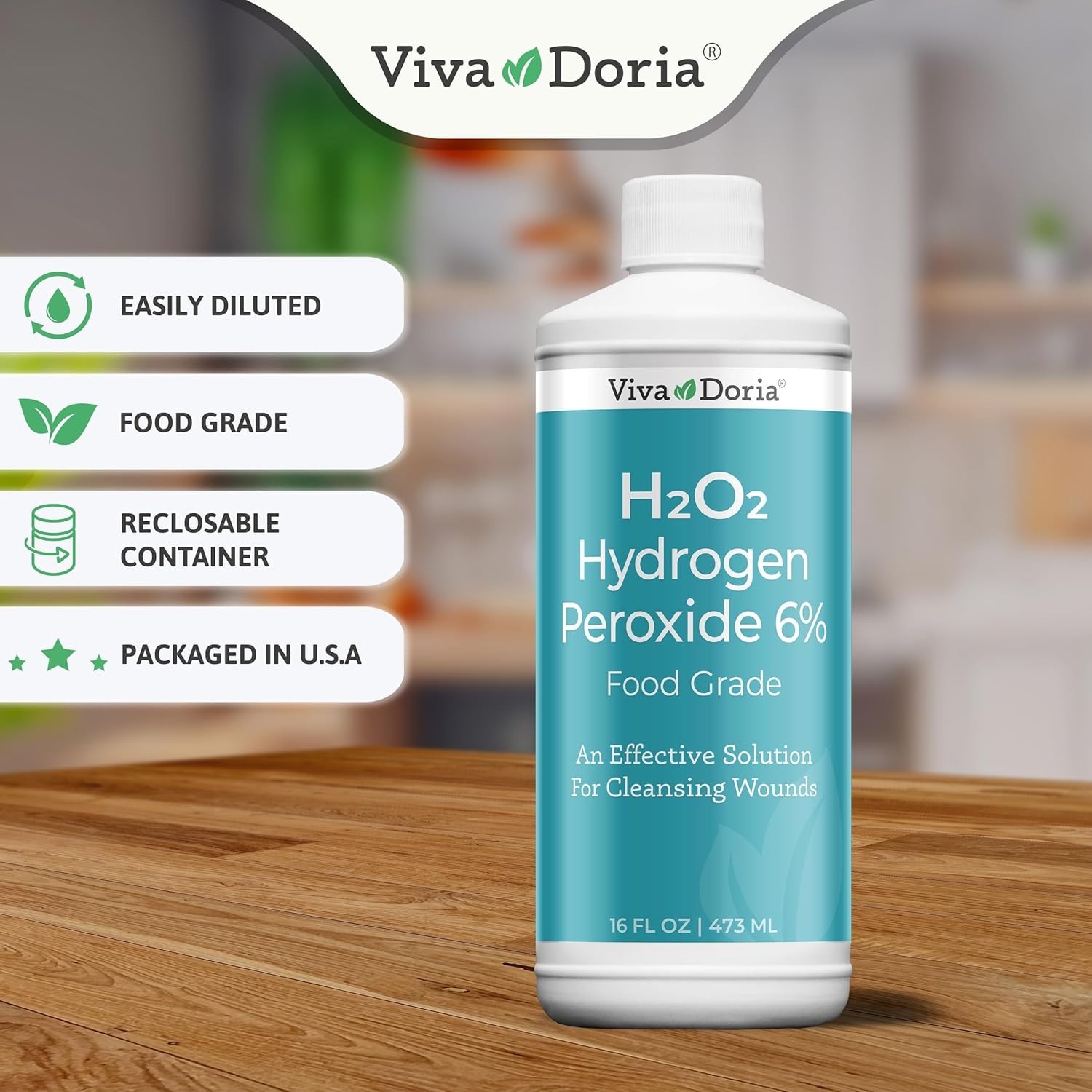 6% Food Grade Hydrogen Peroxide, 16oz – Safe & Dilutable Cleaning Solution