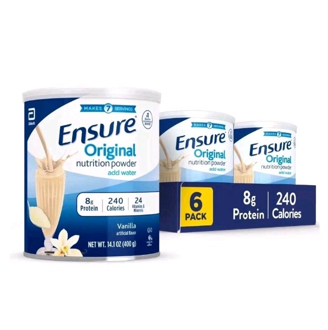 6-PACK Ensure Original Nutrition Powder Vanilla 8g Protein – 14.1 oz 07/26