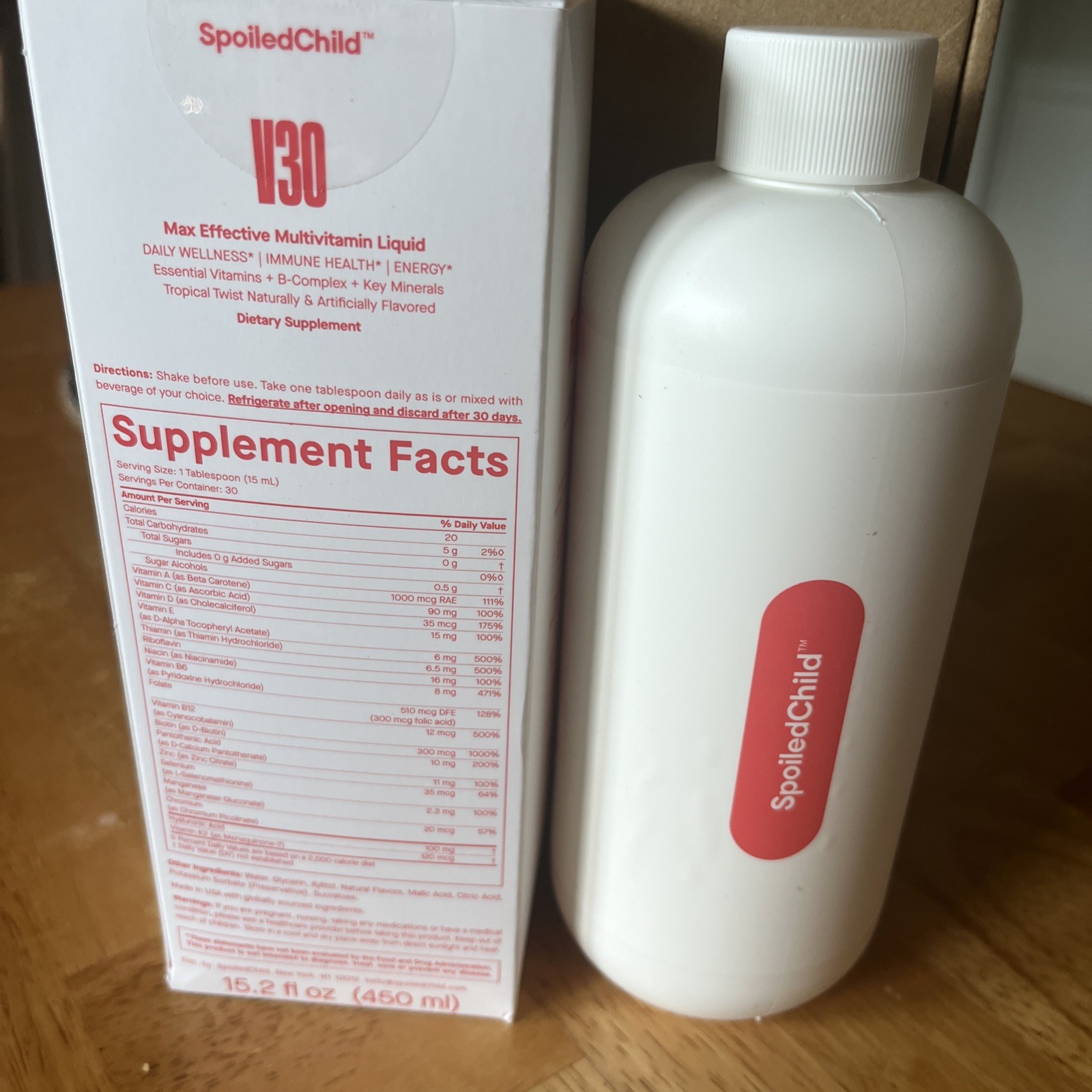 SpoiledChild V30 Liquid multivitamins 15.2 fl oz 450 ml