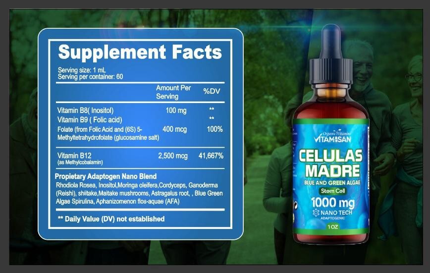 Celulas Madre Stem Cell Plus Enhancer AFA Cellular Renewal Spirulina madres