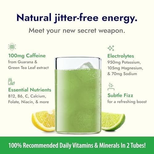Zipfizz Daily Energy Drink Powder, Limon, 20 0.39 Ounce (Pack of 20), Limon