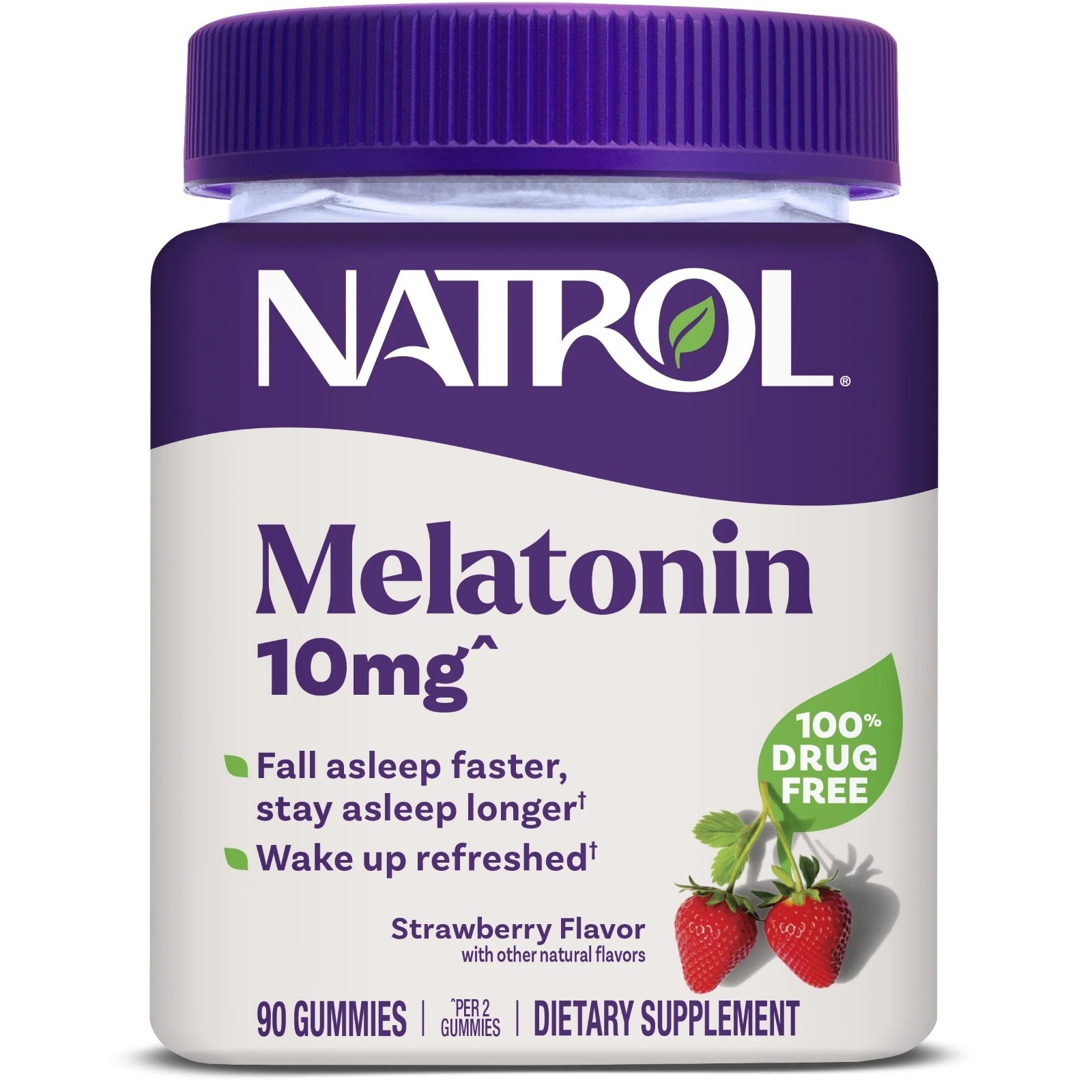 Natrol® Melatonin Gummies, Sleep Support for Adults, Strawberry Flavor, 10mg, 90