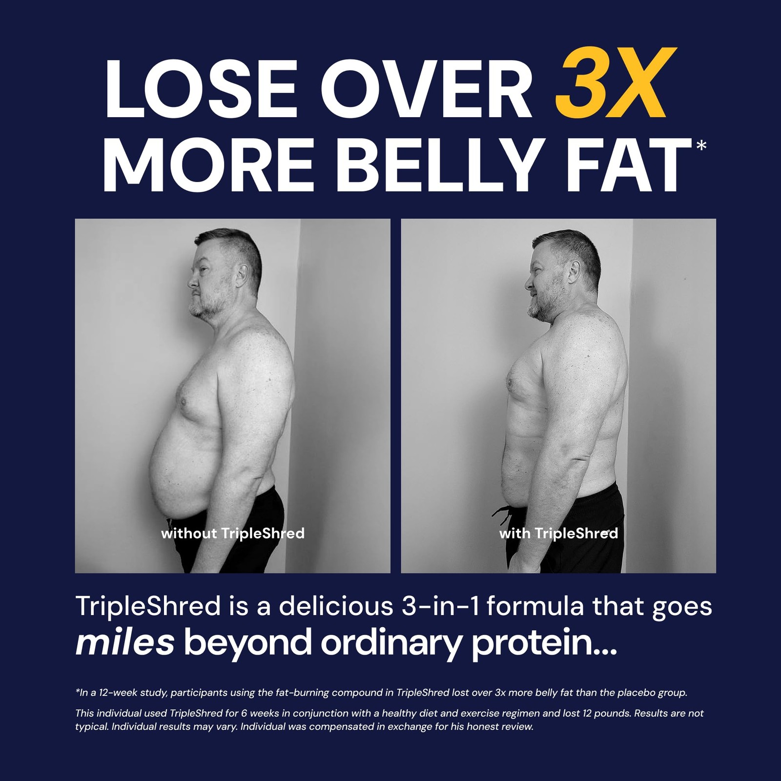 Novex Biotech Tripleshred Protein Powder Lean Muscle Metabolism Support