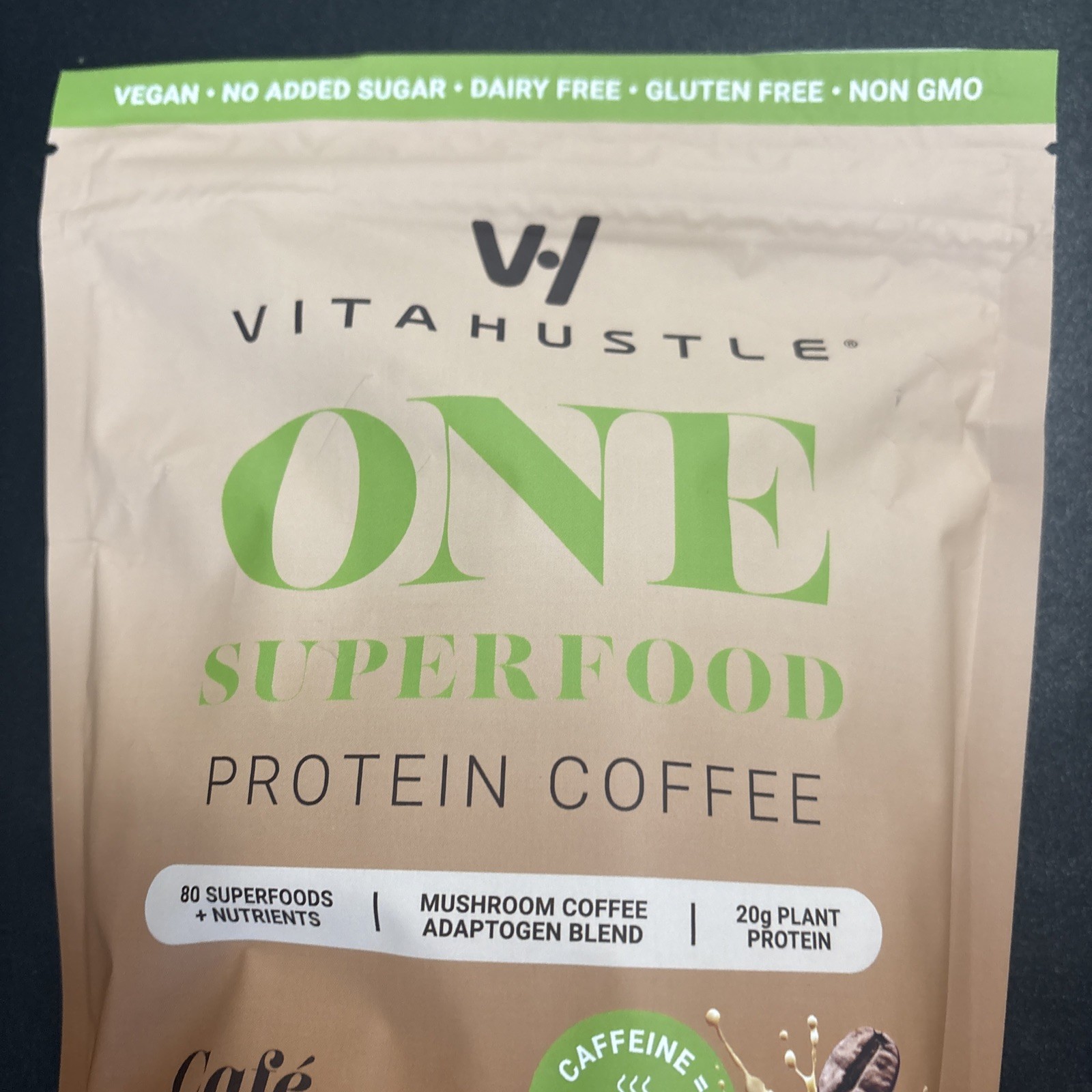 VitaHustle ONE Protein Coffee Cafe Latte Superfood 23.65oz Exp 04/2028