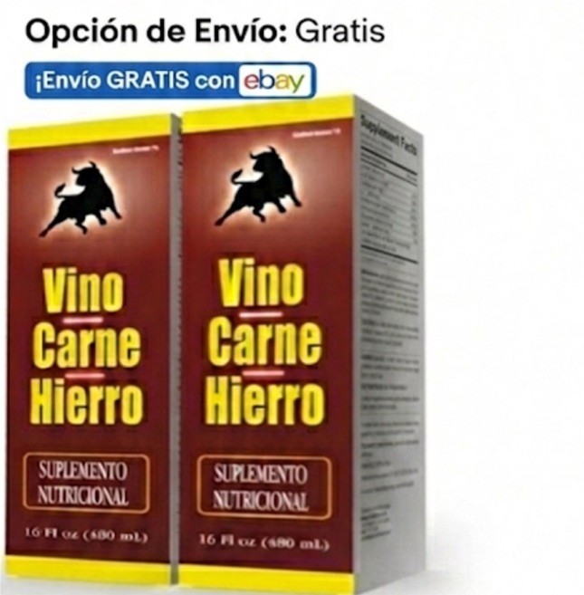 VINO CARNE HIERRO IRON DIETARY SUPPLEMENT – Suplemento Nutricional Pack Of 2