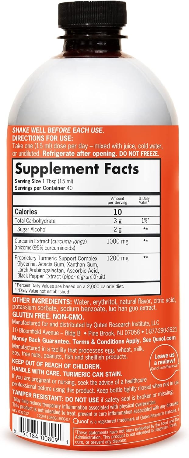 Qunol Liquid Turmeric Curcumin with Black Pepper, 20.3 Fl Oz (Pack of 1)