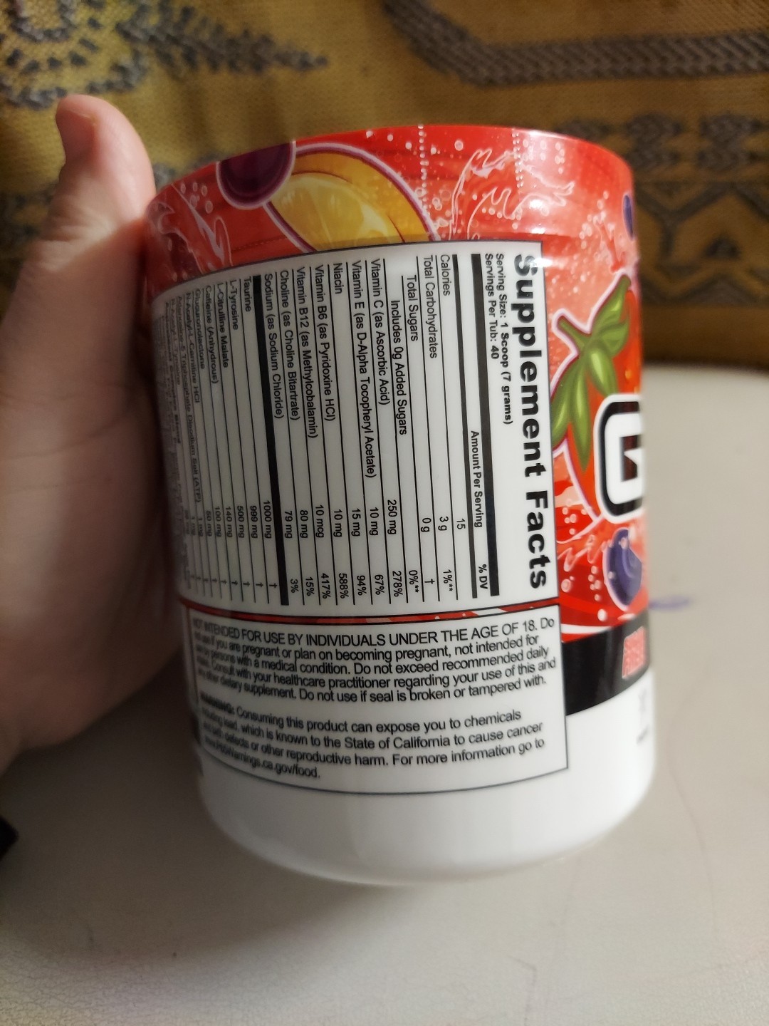 G Fuel Fruit Punch GFuel 40 Servings Energy Formula Focus Exp 06/2028