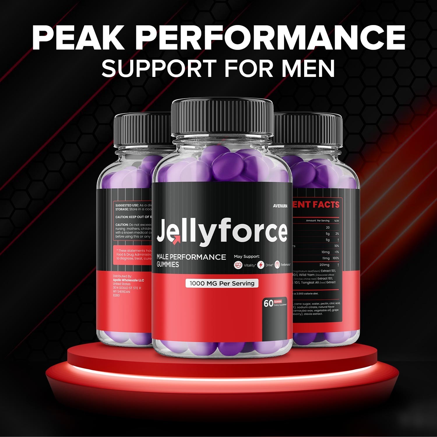 (1 Pack) JellyForce Gummies for Men – Jelly Force Male Gummy Advanced Formula