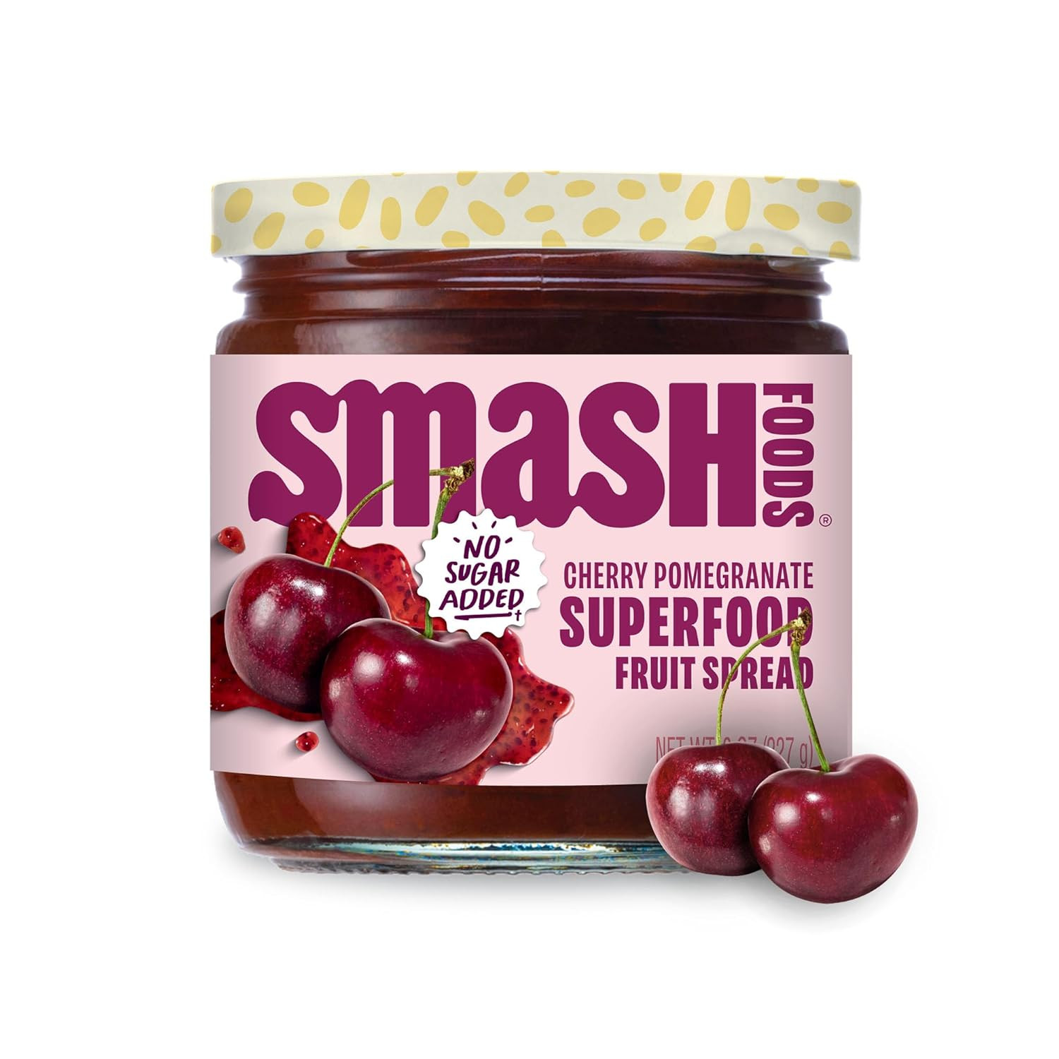 Smash Foods Cherry Pomegranate Jam | Low-Calorie, No Sugar Added Keto Jam with U