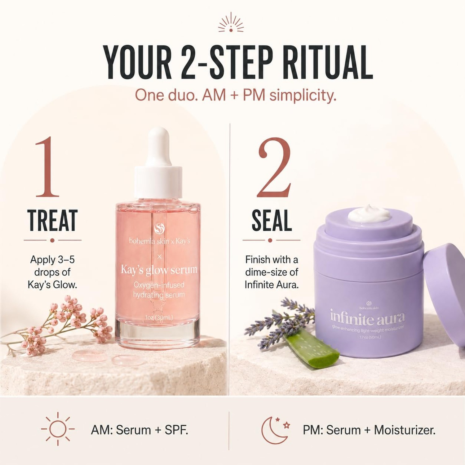 Bohemia Skin Glow Serum & Infinite Aura Moisturizer Bundle – THD Vitamin C Fa…