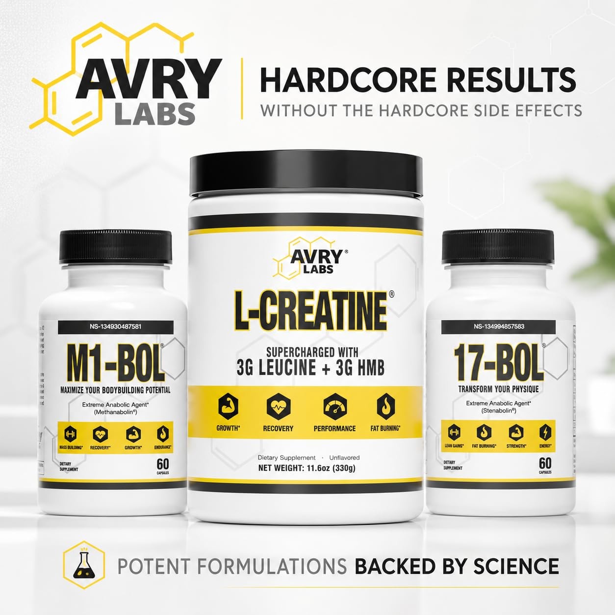 L-CREATINE Supplement: Creatine Monohydrate w/Leucine Amino Acid and HMB – Suppo