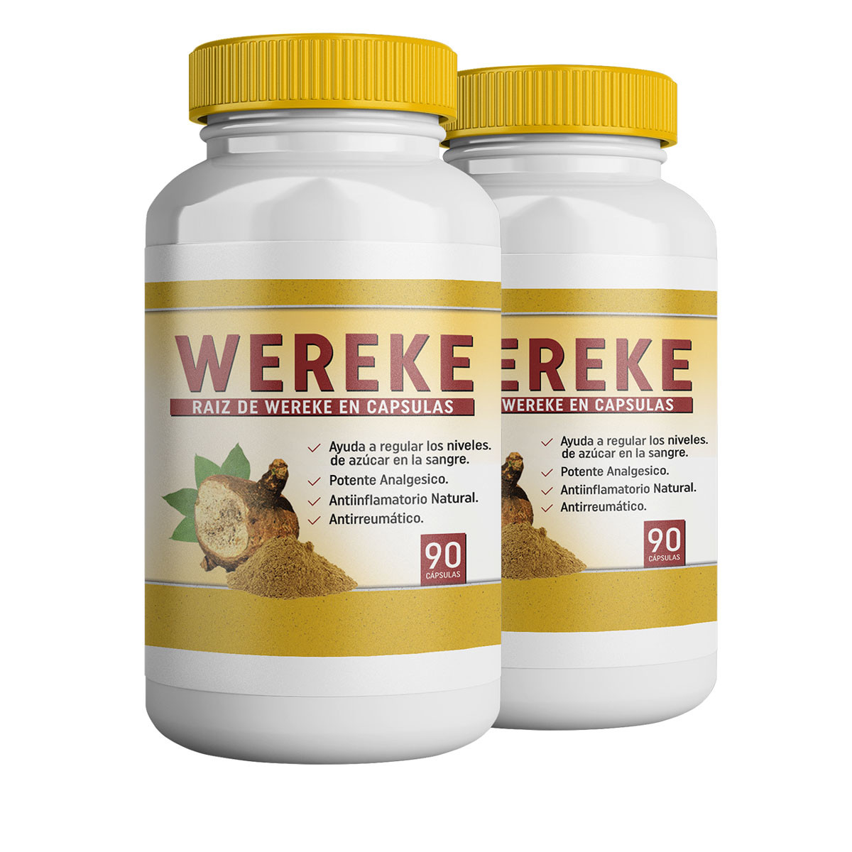Wereke Capsulas de Wereke 2 frascos de 90caps c/u. Guereque , Huereque 2 frascos
