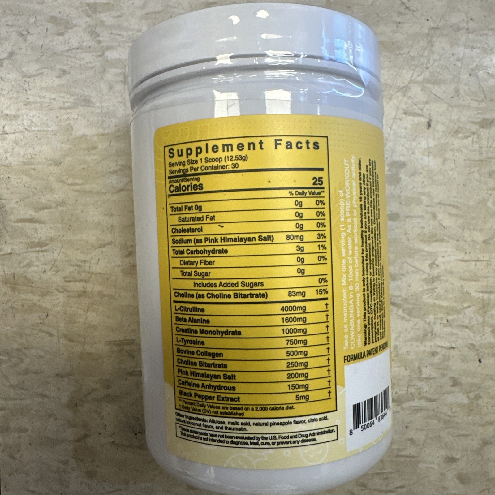 Bull Fit Pre Workout Pina Colada 30 Servings Best By 07/2026