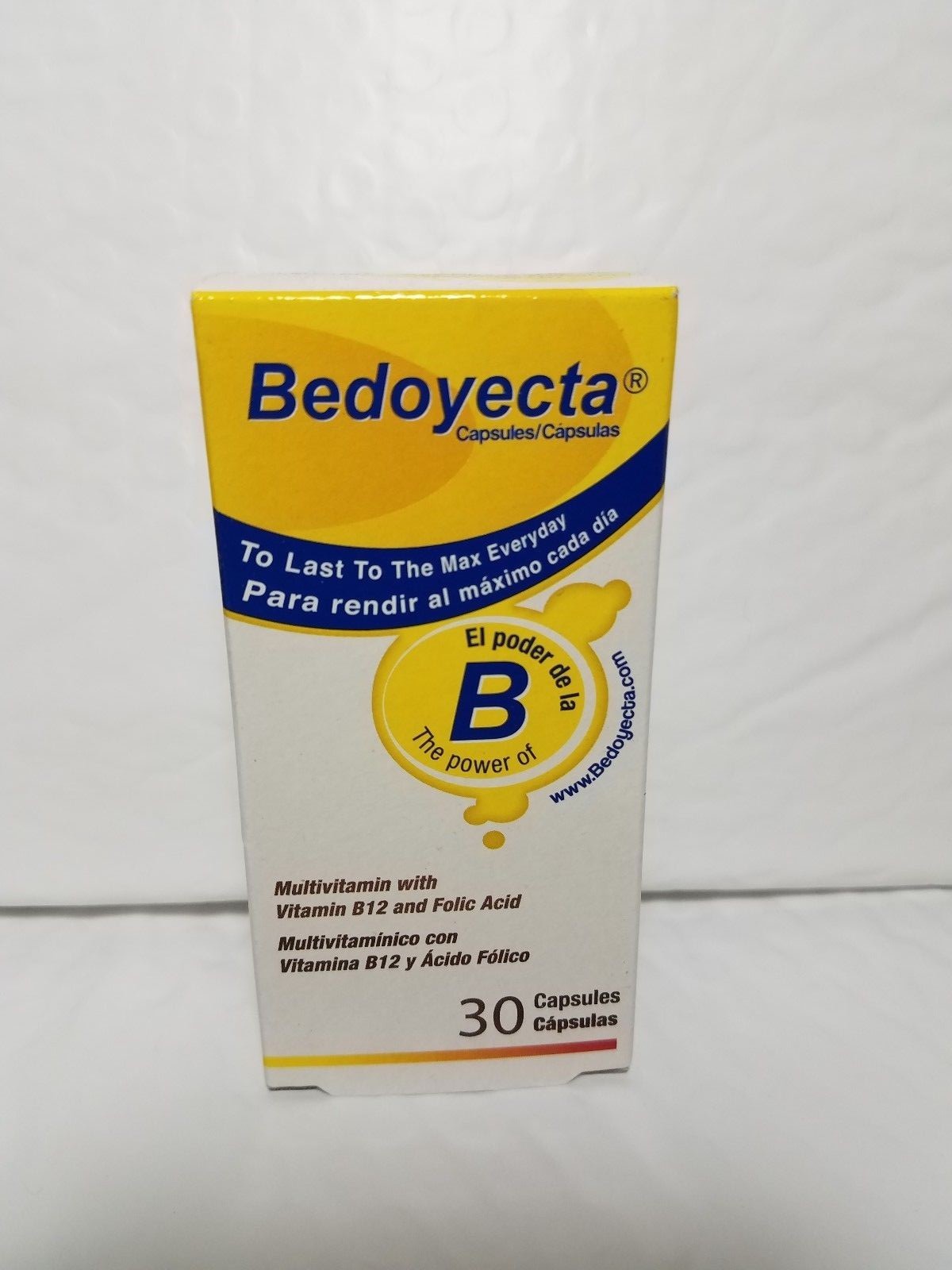 BEDOYECTA VITAMIN B12 FOLID ACID 30 CAPSULES 08/2024 NEW NEW NEW NEW