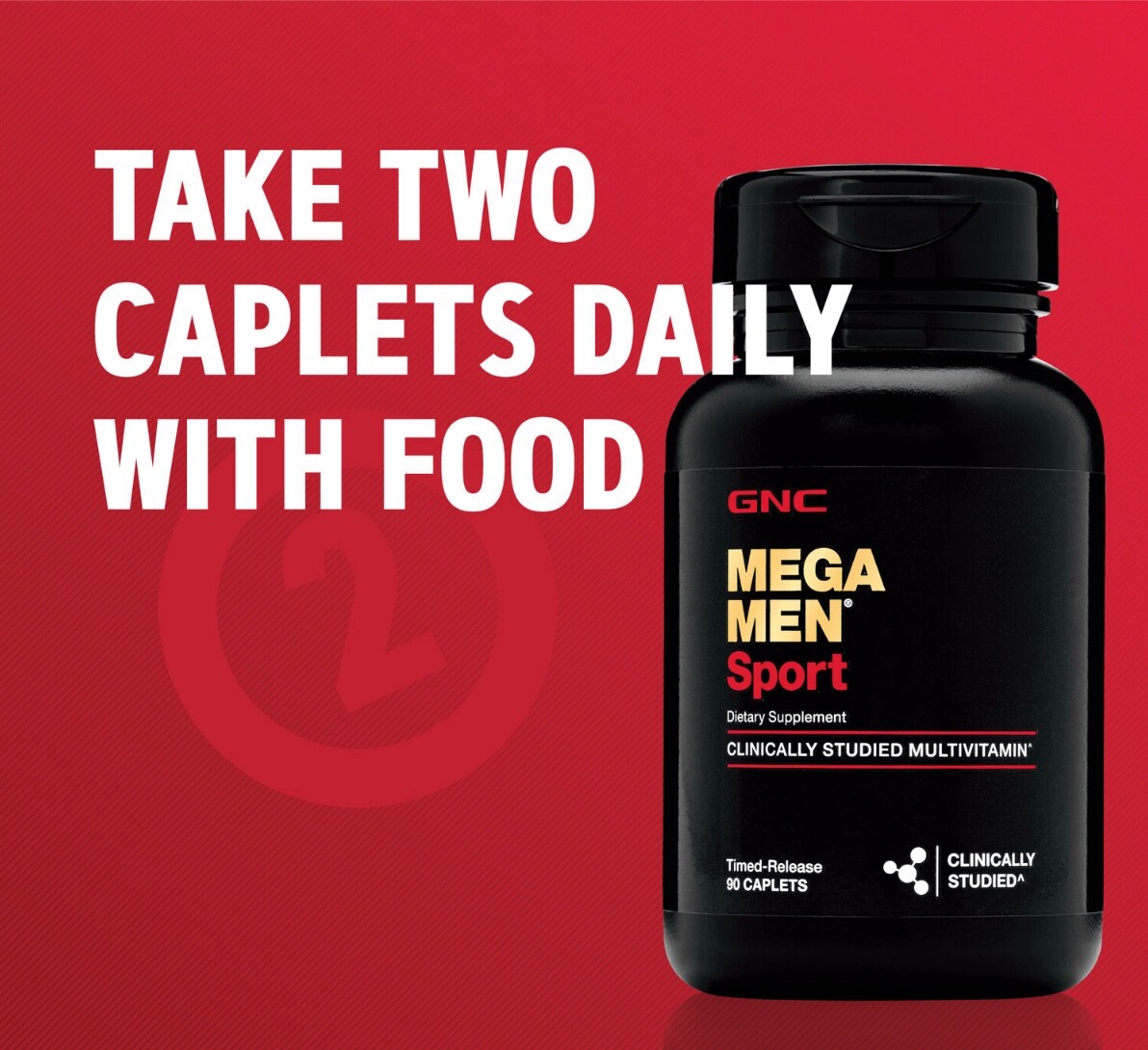 180ct, GNC MEGA MEN® SPORT: A CLINICALLY STUDIED MULTIVITAMIN^