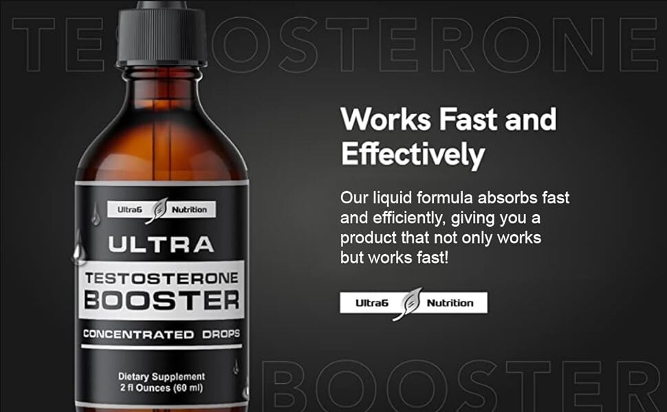 Ultra6 Nutrition Testosterone Booster Liquid Men Women Endurance Fast Absorption