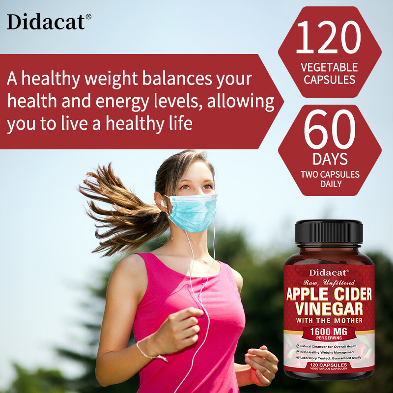 Apple Cider Vinegar Capsules – 1600mg with The Mother Vegan Keto Pills