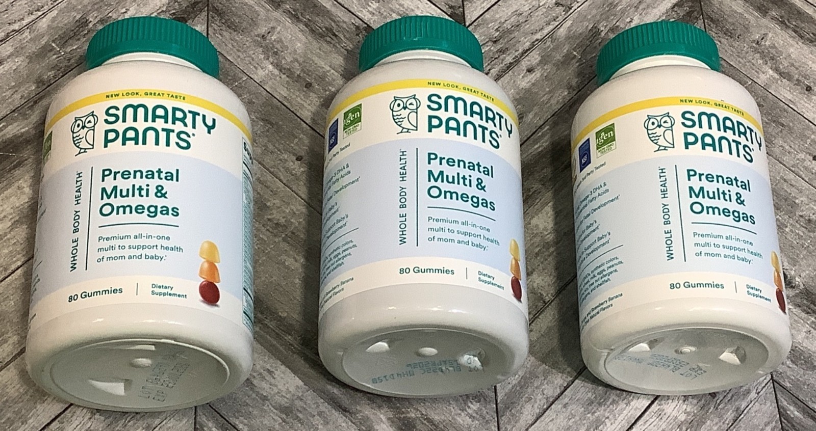 3 Smarty Pants Prenatal Multi & Omegas Gummies 80 Count Each Exp 04/2026+