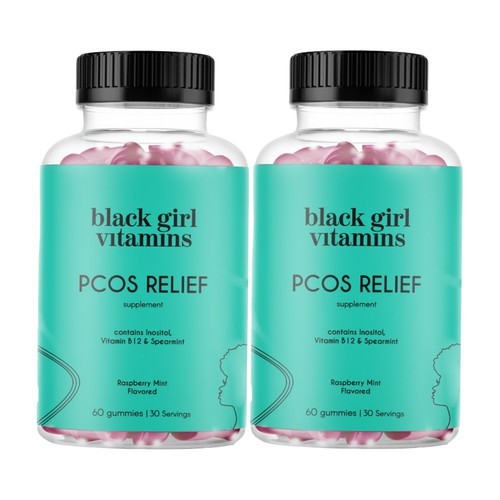 2-Pack Black Girl Vitamins PCOS Relief – Cycle Support for Women – 120 Gummies