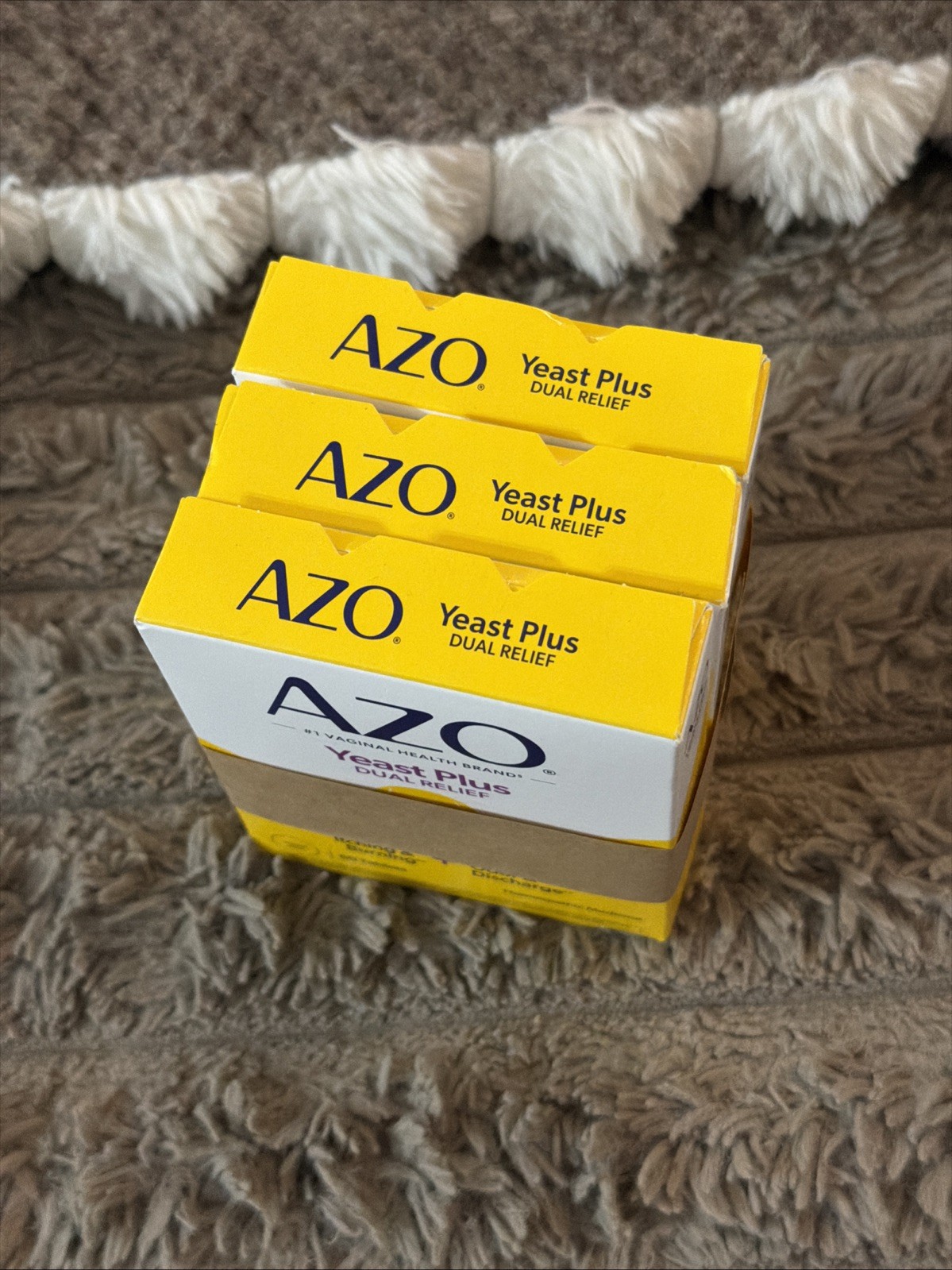 Azo Yeast Plus Dual Relief Yeast Infection Treatment 60 Tablets Lot of 3 – 06/27
