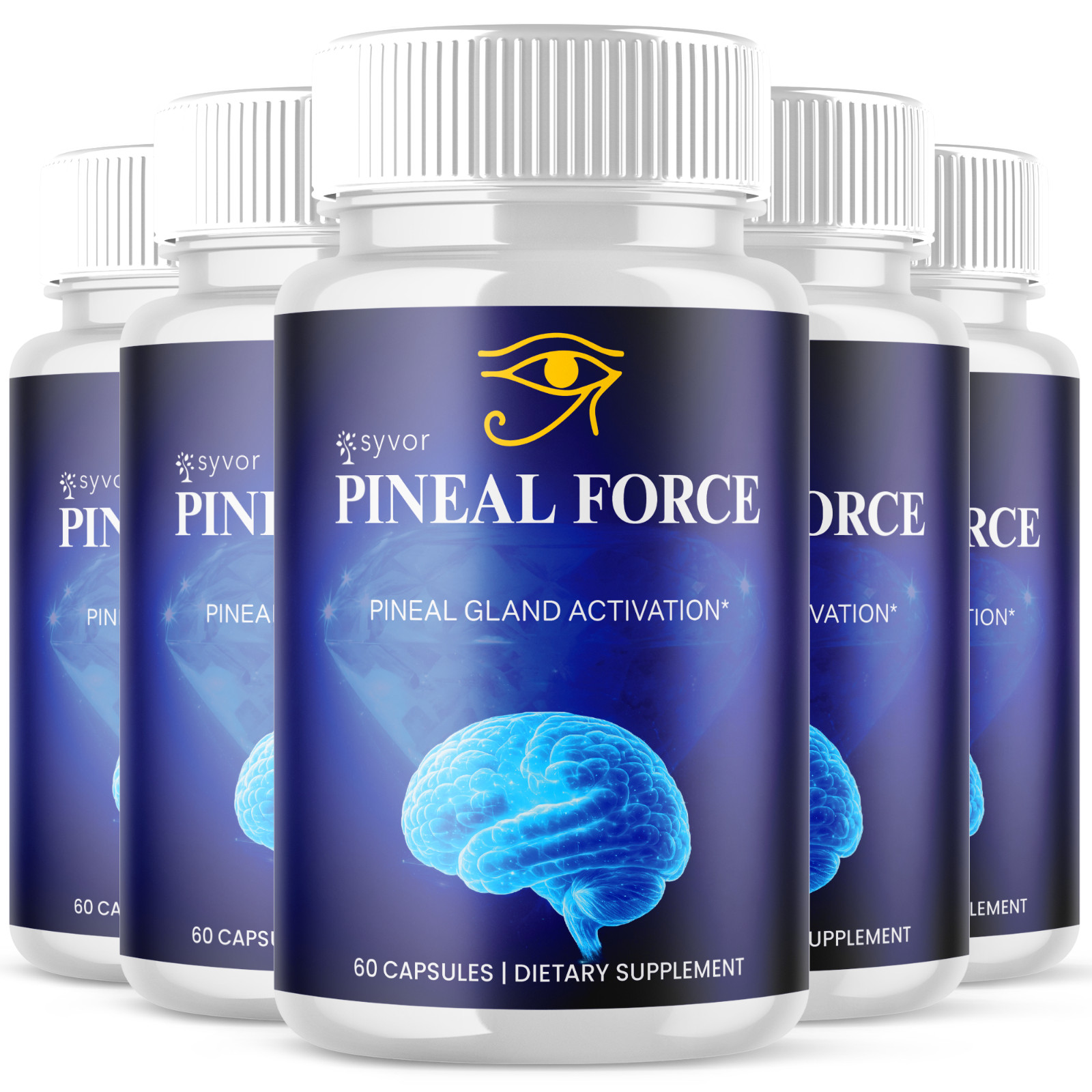 (5 Pack) Pineal Force Nootropic Natural Brain Formula PinealForce 300 Capsules
