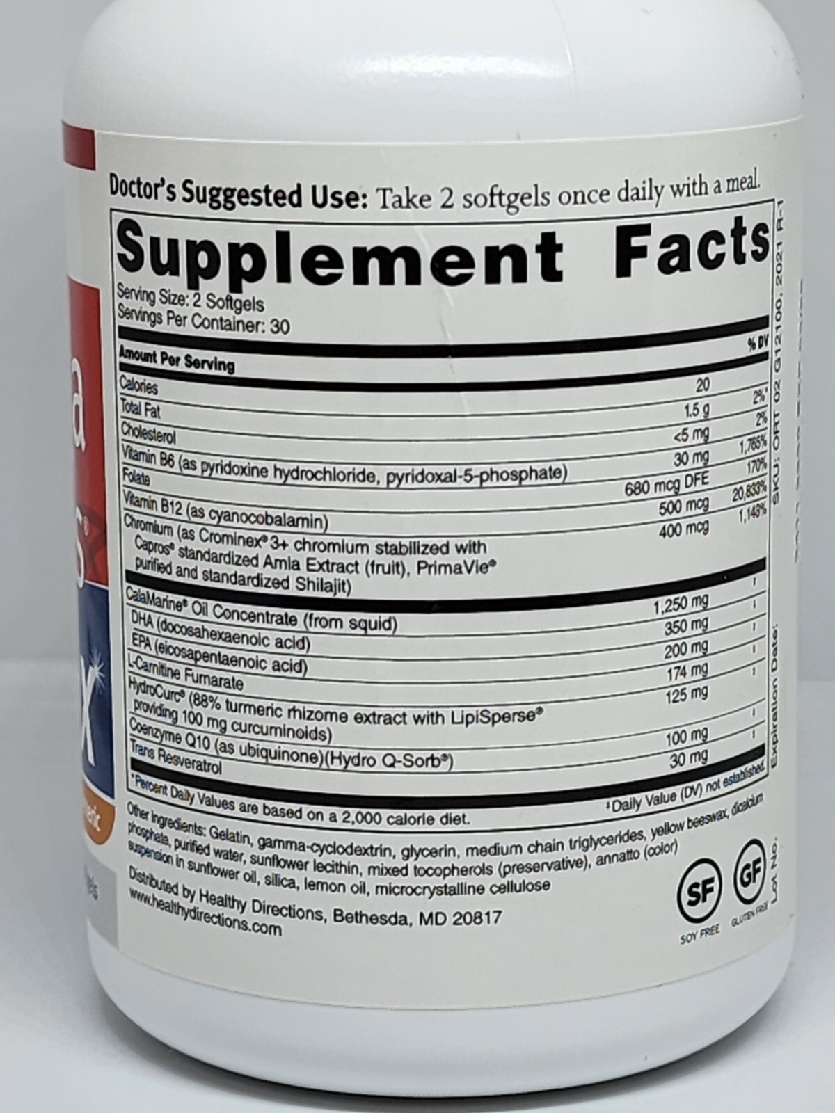 Dr. Sinatra Omega Q Plus Max 100mg CoQ10 Plus Resveratrol Turmeric 60 Softgels