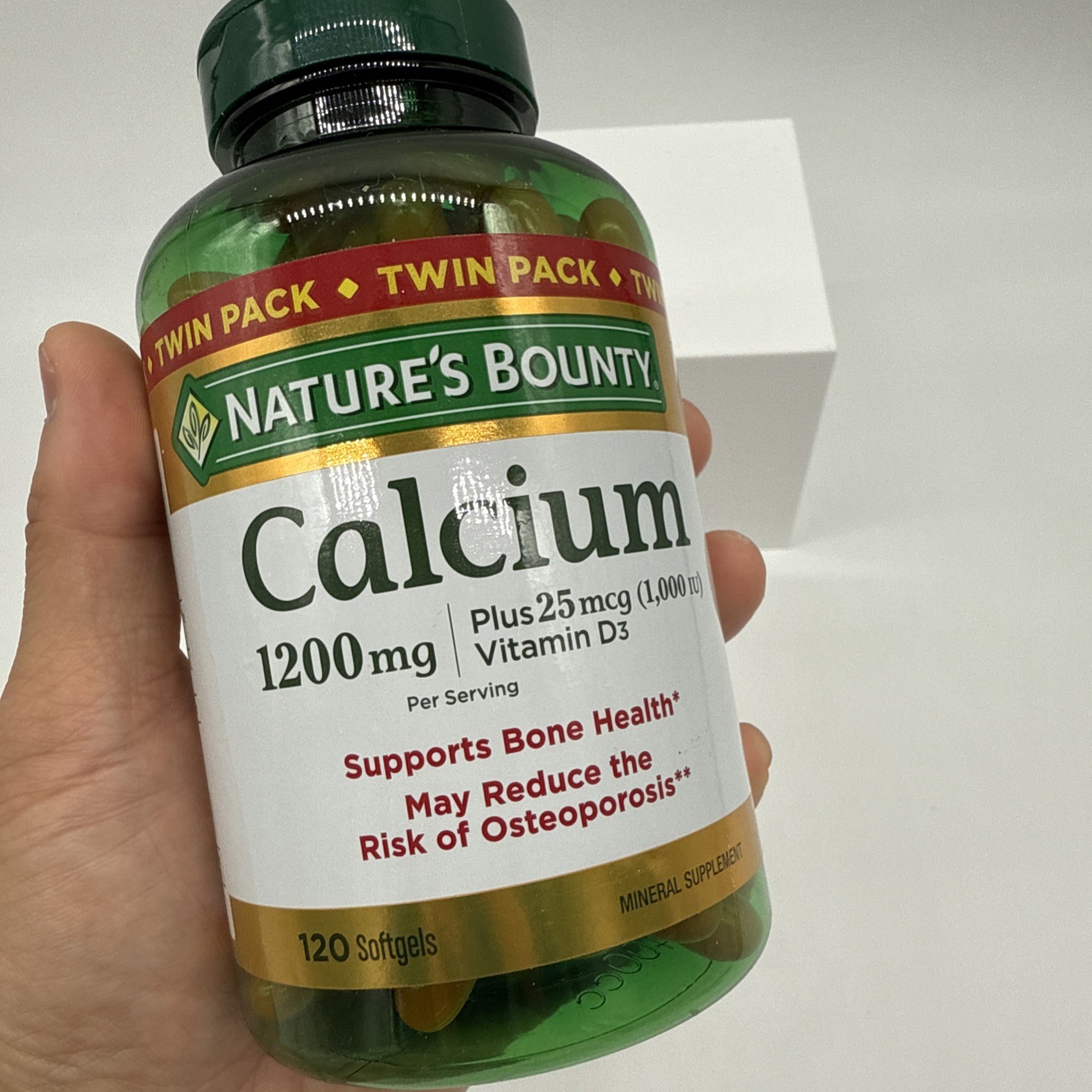 Nature’s Bounty 1200mg Calcium & 1000IU Vitamin D3 120 Softgels Exp 07/2027